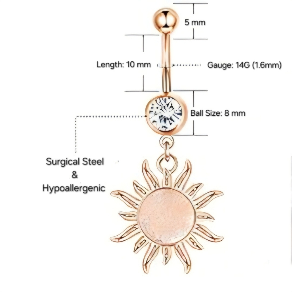 Body Jewelry -14G Belly Button Piercing Navel Ring for Women & Girls - Picture 5 of 5